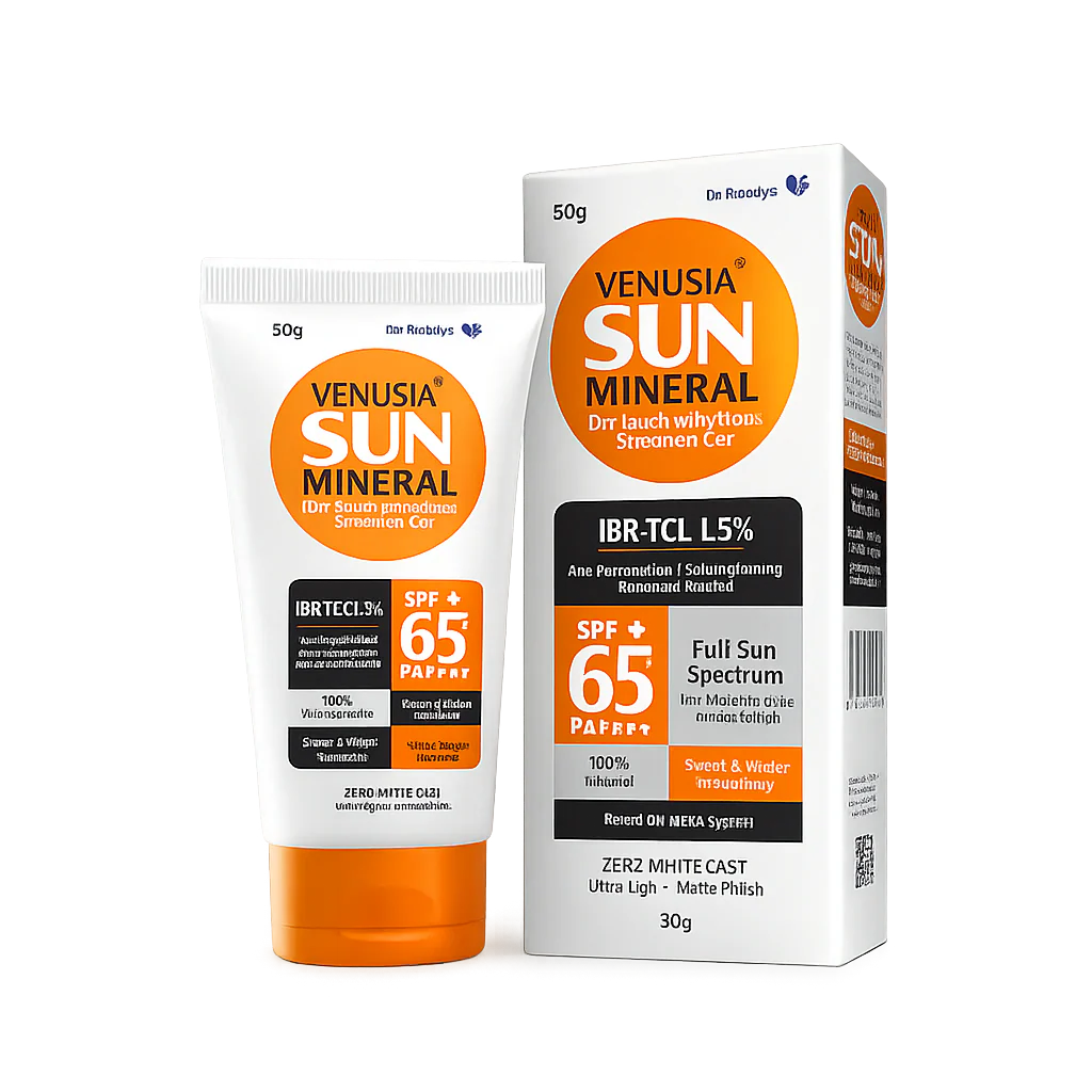 Venusia Sun Mineral Sunscreen Gel SPF 65+ PA ++++ 50gm